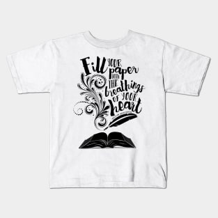 Fill Your Paper in White Kids T-Shirt